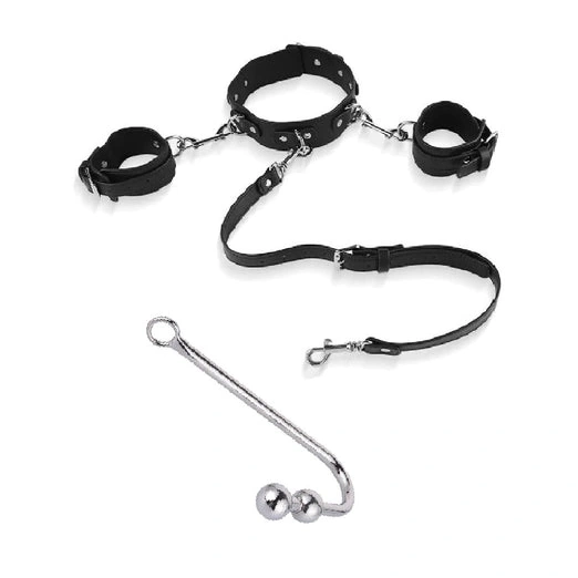 Anal Hooks and Hook Anal Beaded Collar 5334 with Cuffs Elegant 0201
